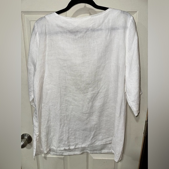 Carole Little Embroidered Linen Tunic Top 1X - Picture 2 of 2